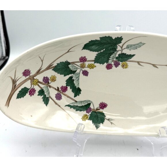Hallcraft by Eva Zeisel Handpainted Oval Mulberry Serving Bowl Vintage - Picture 2 of 6
